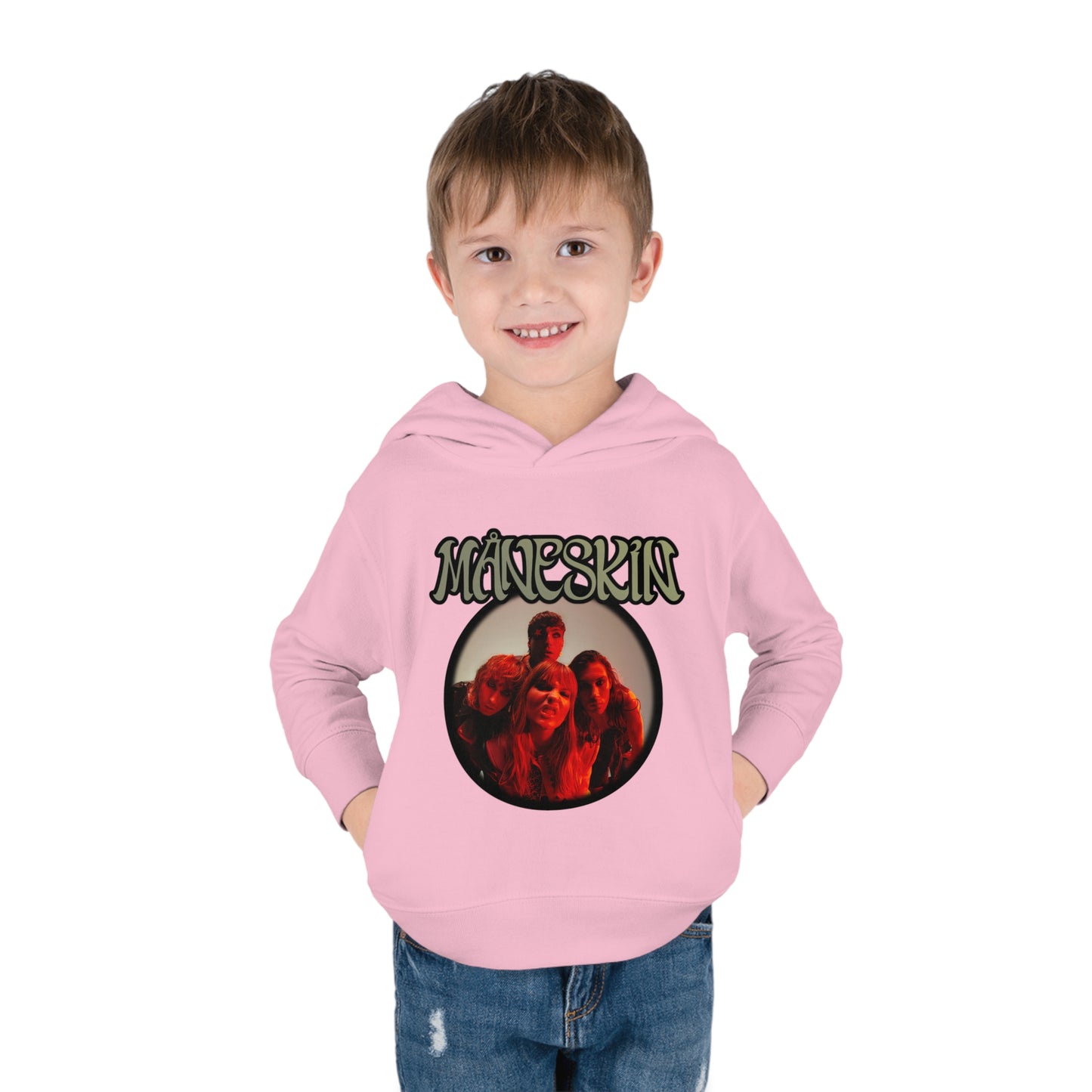 Måneskin Circular Group Photo Toddler Pullover Fleece Hoodie