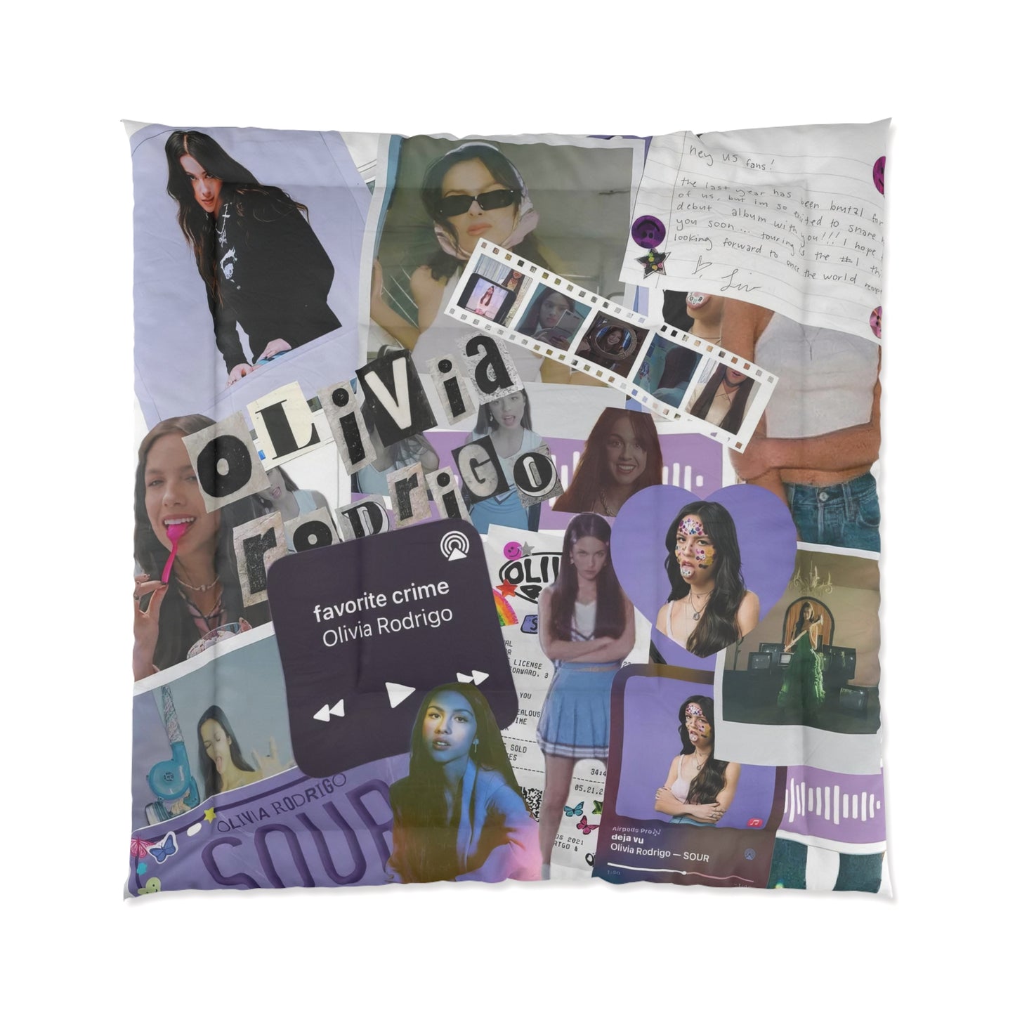 Olivia Rodrigo Deja Vu Collage Comforter