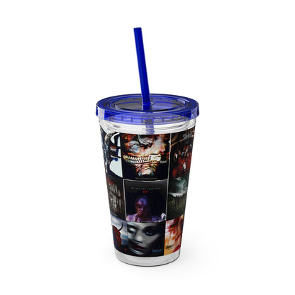 Slipknot Album Art Collage Sunsplash Tumbler with Straw