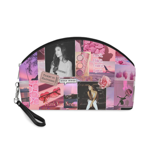 Ariana Grande Pink Aesthetic Collage Makeup Bag