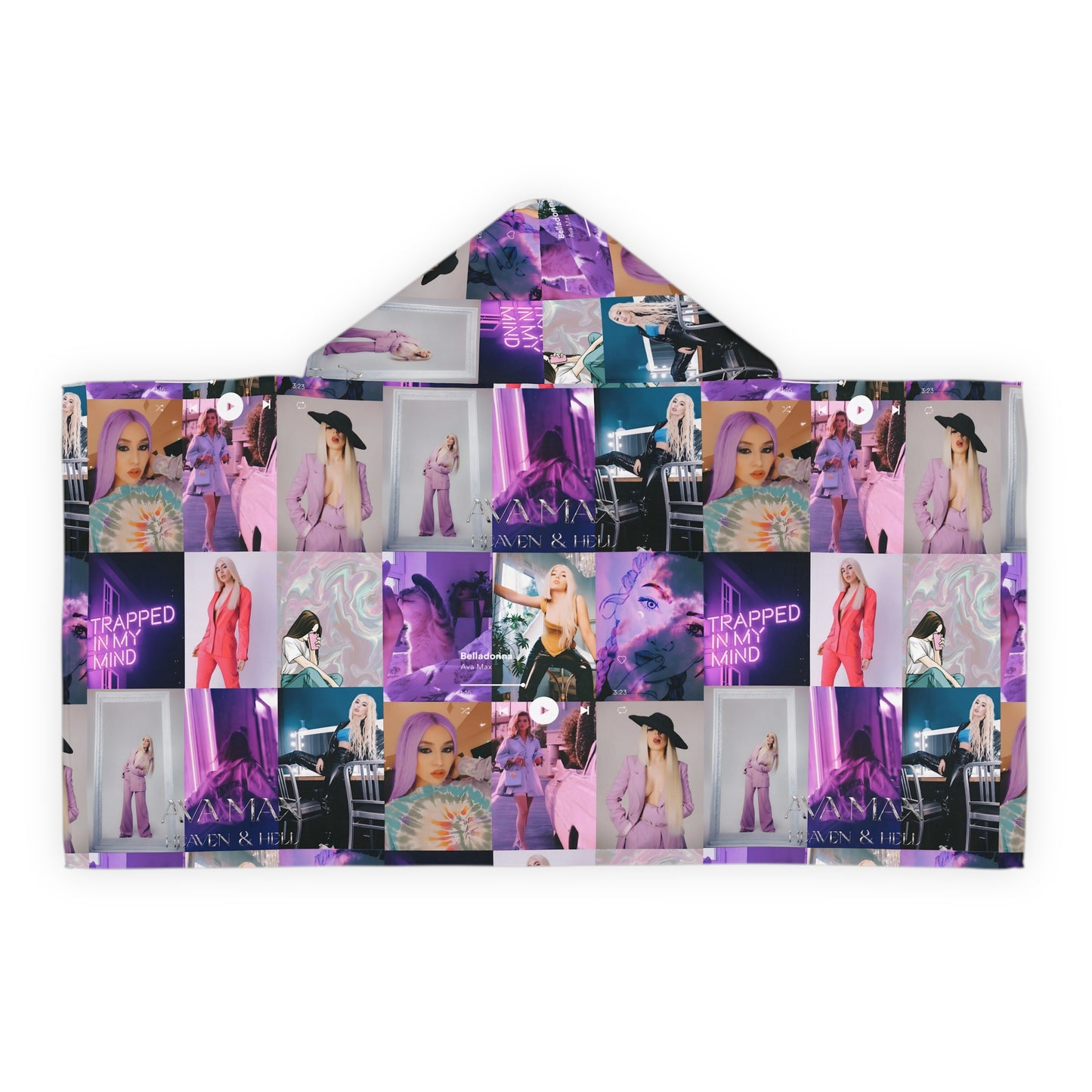 Ava Max Belladonna Photo Collage Youth Hooded Towel