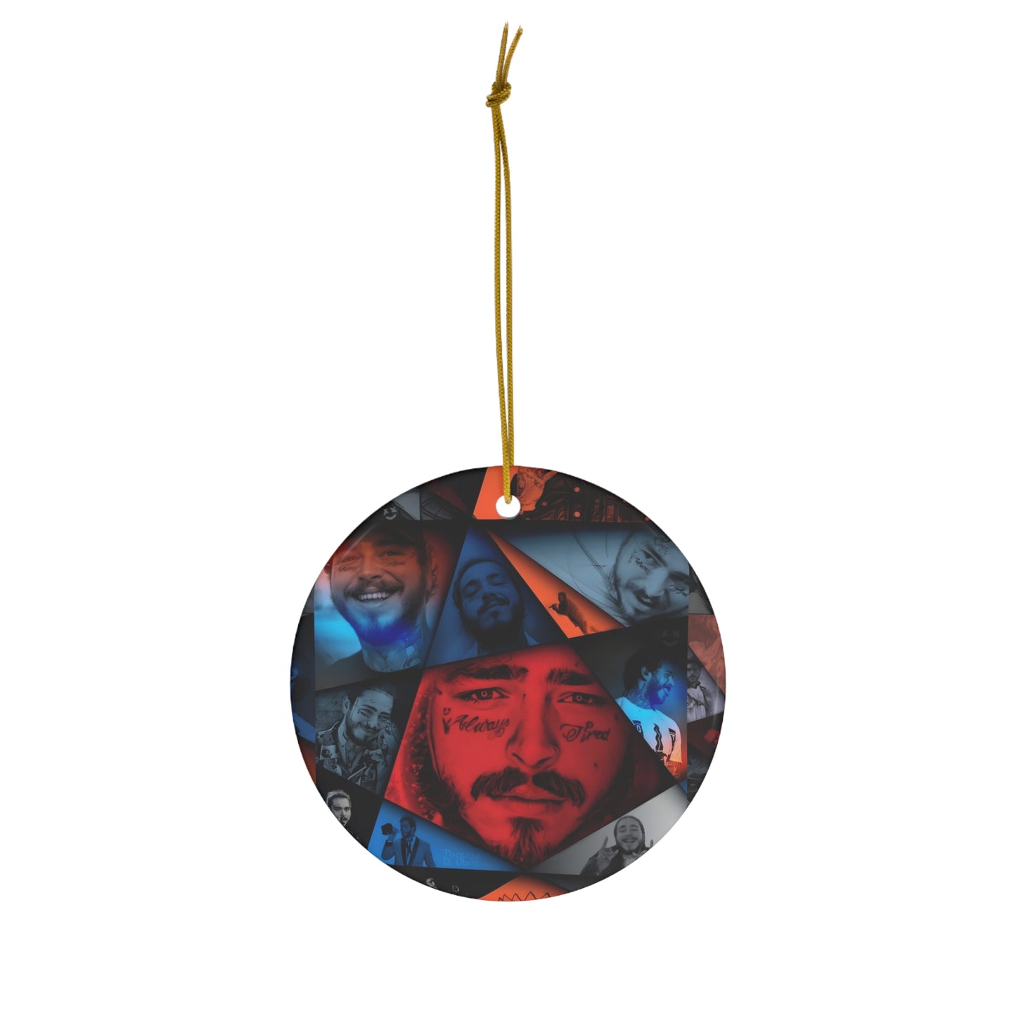 Post Malone Crystal Portaits Collage Ceramic Ornament