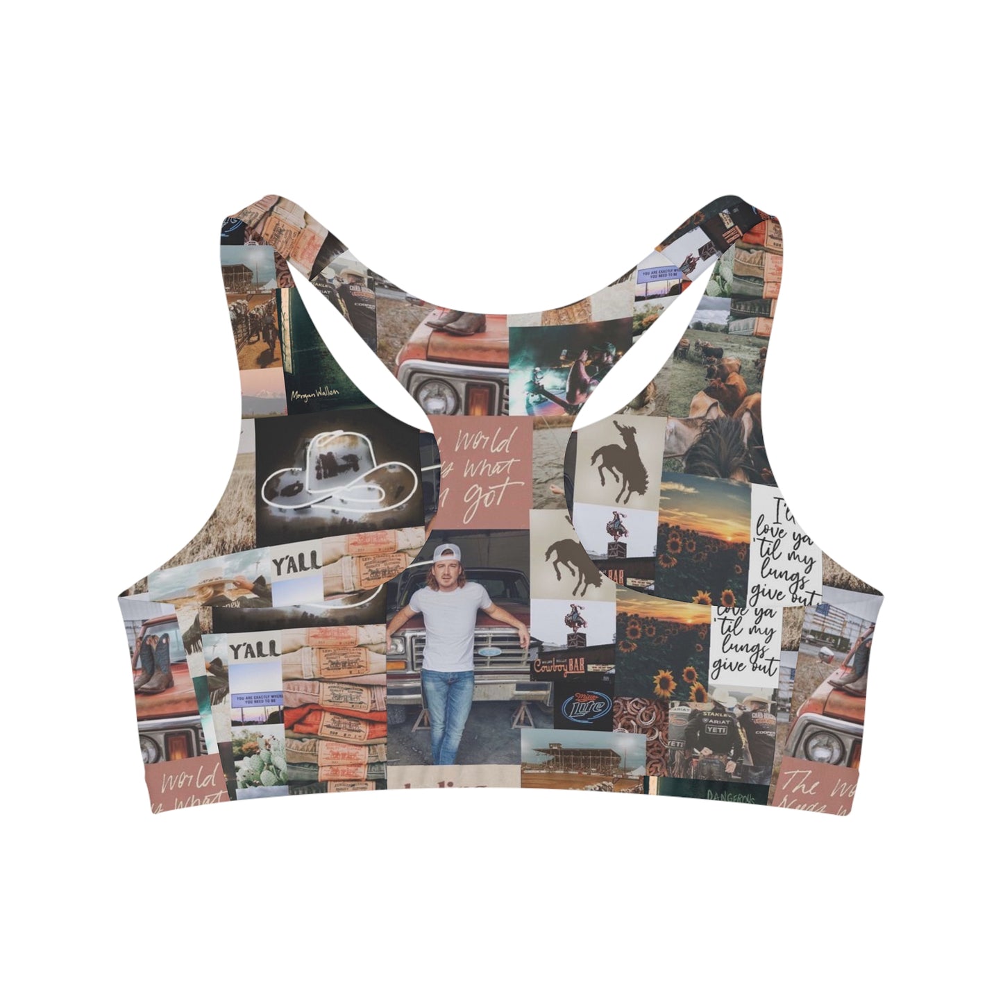 Morgan Wallen Darling You're Different Collage Seamless Sports Bra