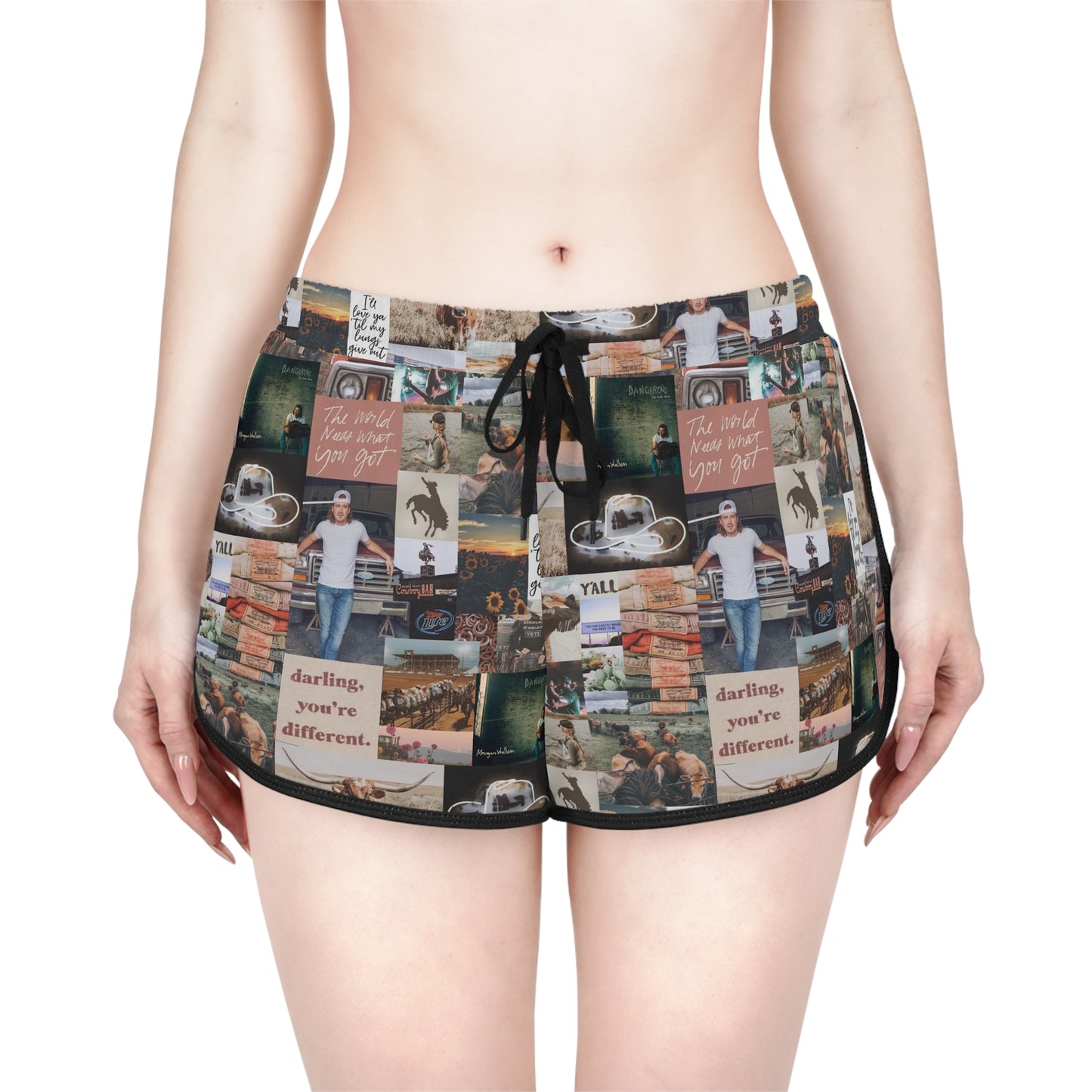 Morgan Wallen Darling You're Different Collage Women's Relaxed Shorts