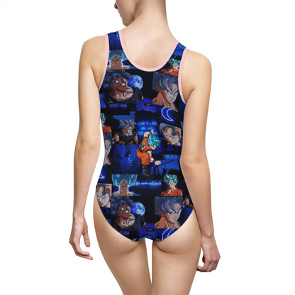 Dragon Ball Z Saiyan Moonlight Collage Women's Classic One-Piece Swimsuit