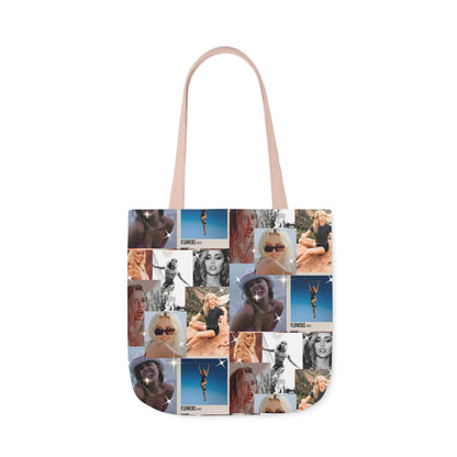 Miley Cyrus Flowers Photo Collage Polyester Canvas Tote Bag