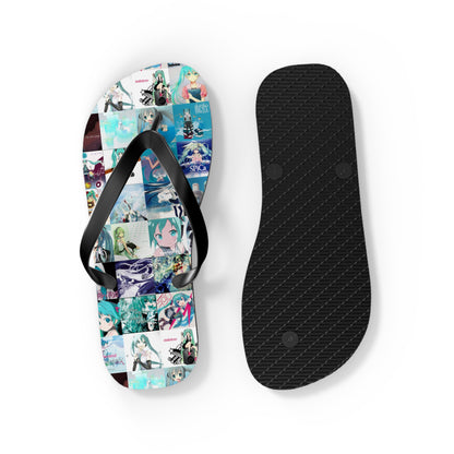 Hatsune Miku Album Cover Collage Flip Flops