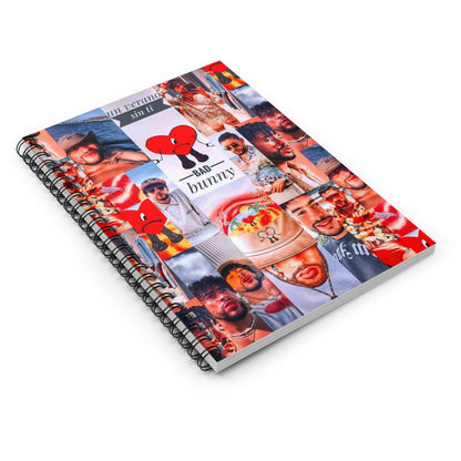 Bad Bunny Un Verano Sin Ti Photo Collage Ruled Line Spiral Notebook