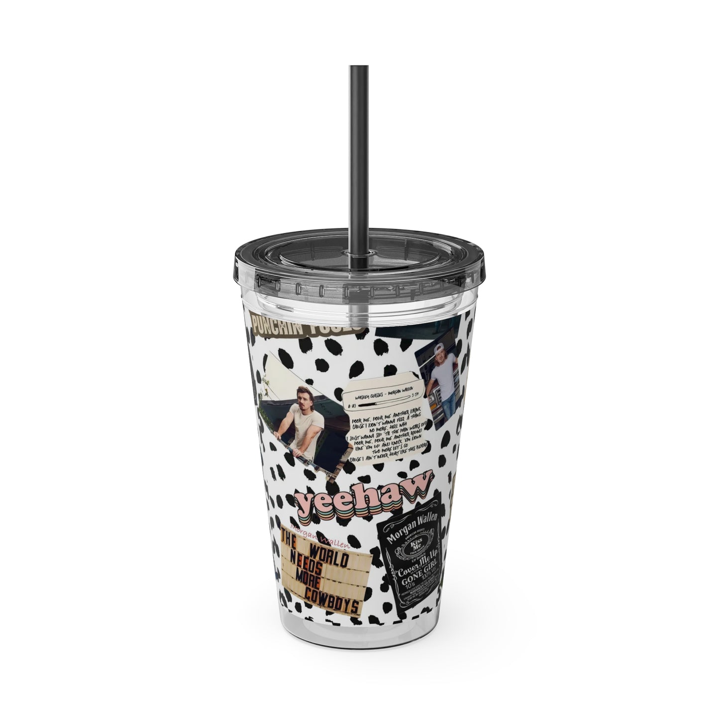 Morgan Wallen Yeehaw Collage Sunsplash Tumbler with Straw