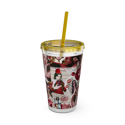 Lana Del Rey Cherry Coke Collage Sunsplash Tumbler with Straw