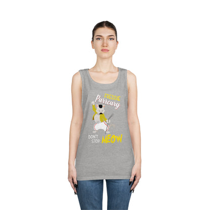 Queen Don't Stop Meow Freddie Purrcury Unisex Heavy Cotton Tank Top