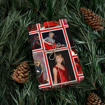 Taylor Swift Red Era Collage Gift Wrap Paper