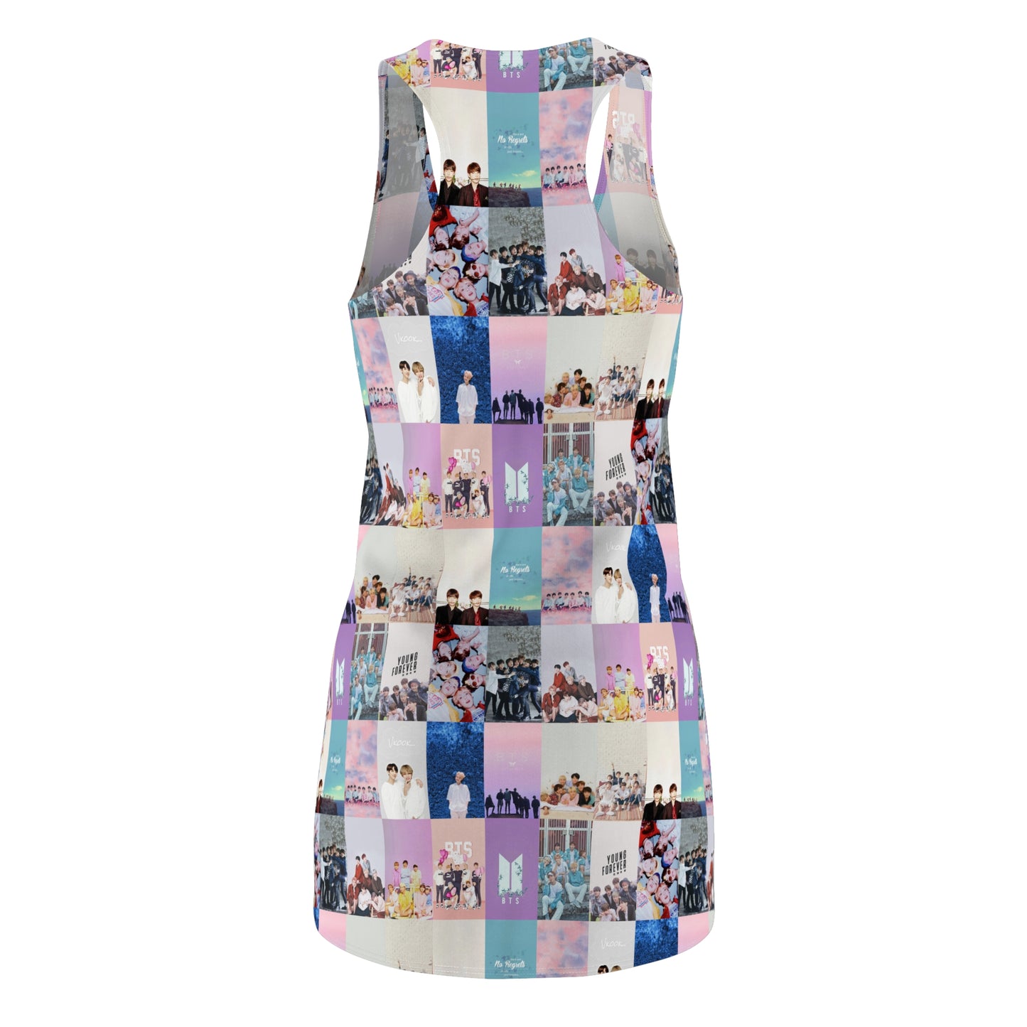 BTS Pastel Aesthetic Collage Women's Cut & Sew Racerback Dress