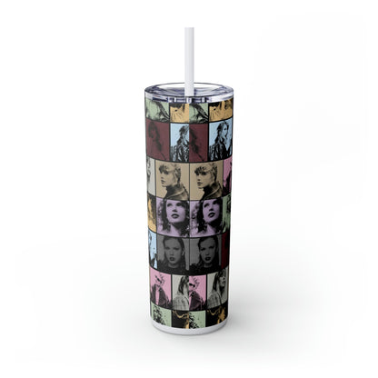 Taylor Swift Eras Collage Skinny Tumbler with Straw