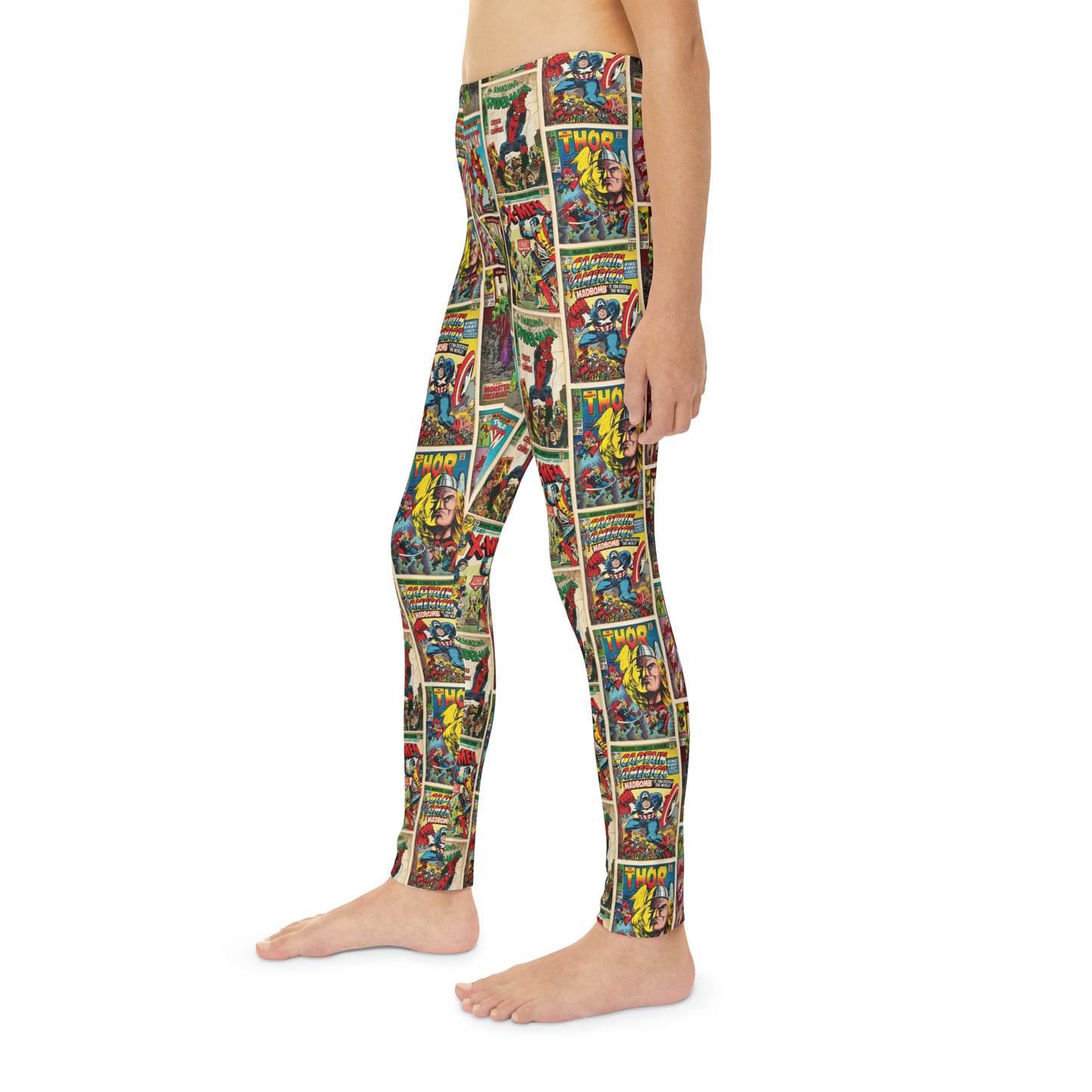 Marvel Comic Book Cover Collage Youth Leggings