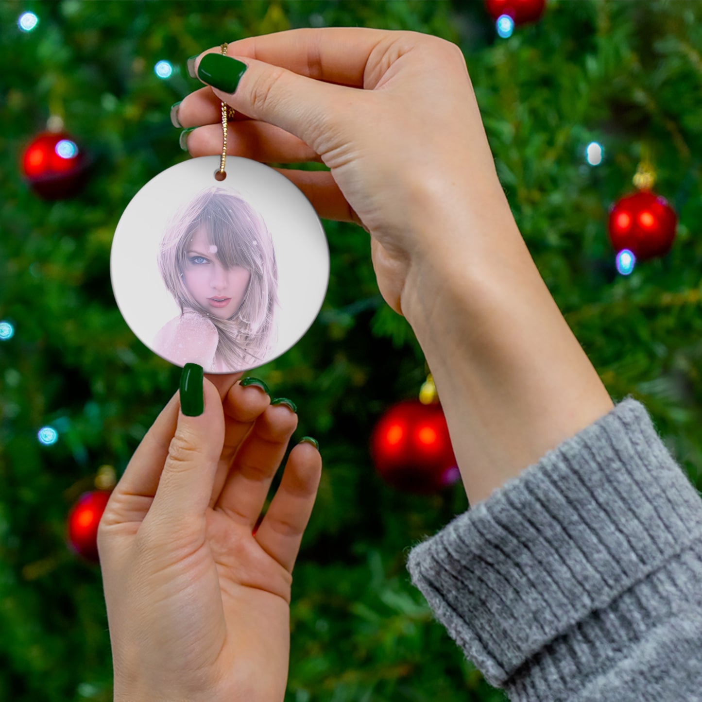 Taylor Swift Glamour In The Snow Ceramic Ornament