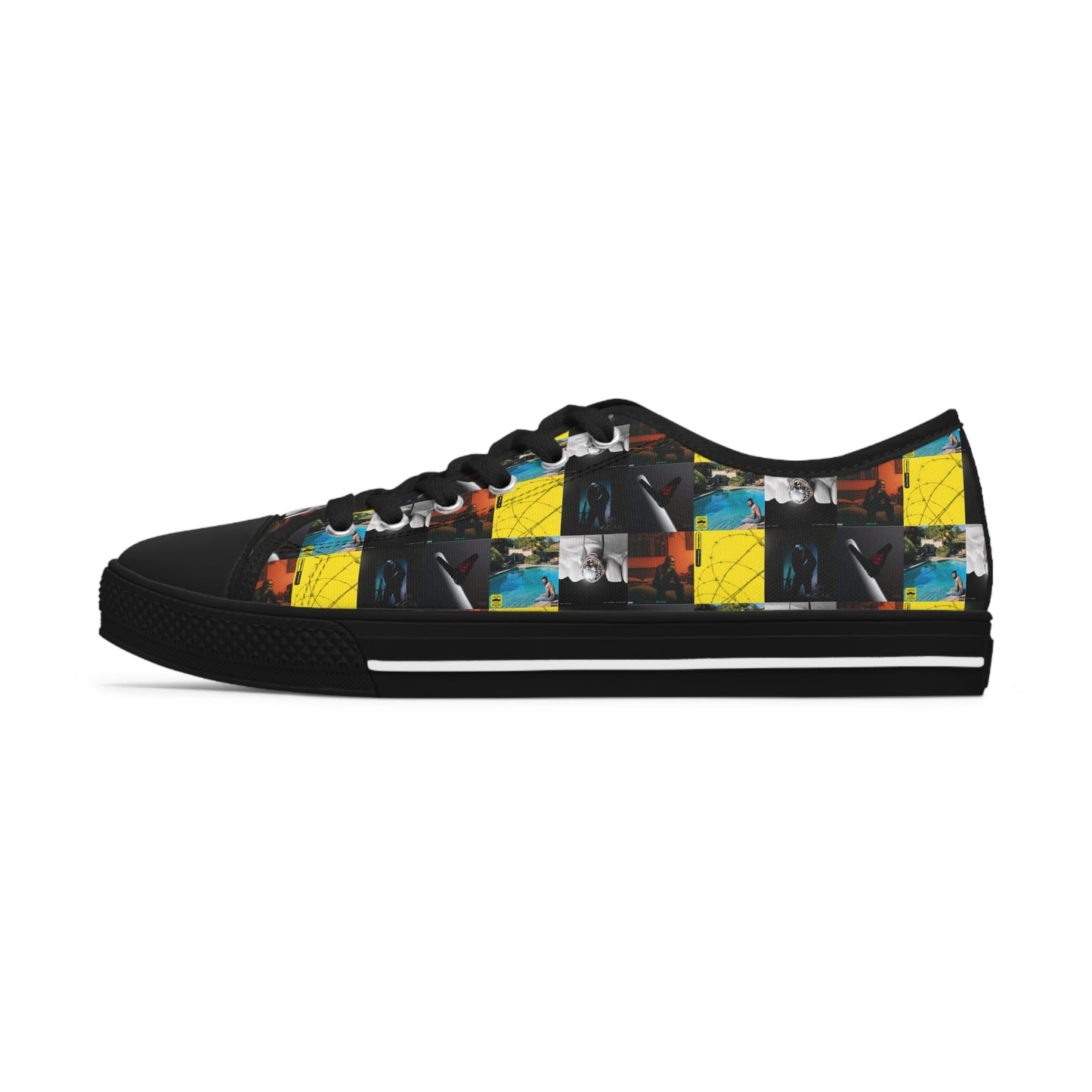 Post Malone Album Art Collage Women's Low Top Sneakers