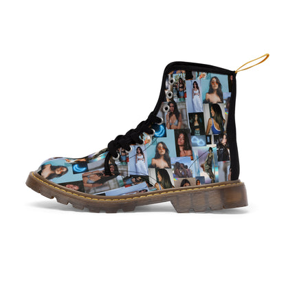 Madison Beer Mind In The Clouds Collage Women's Canvas Boots