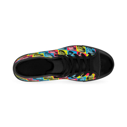 Drake Colored Checker Faces Women's Classic Sneakers