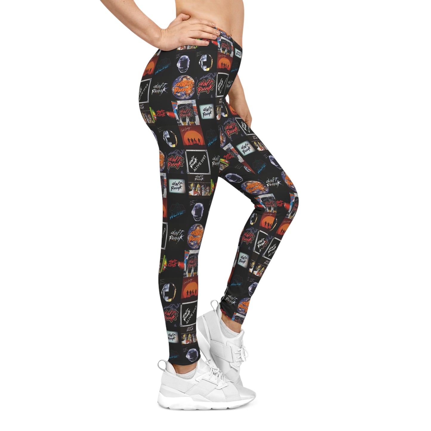 Daft Punk Album Cover Art Collage Women's Casual Leggings