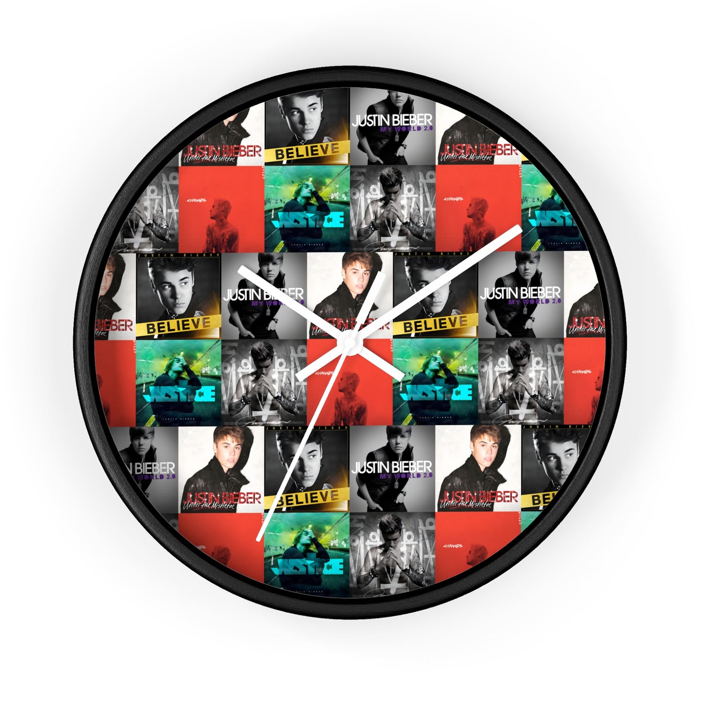 Justin Bieber Album Cover Collage Wall Clock