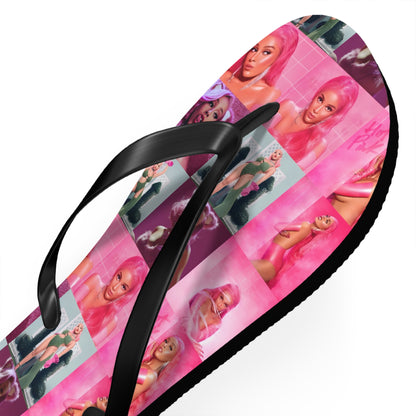 Doja Cat Hot Pink Mosaic Flip Flops