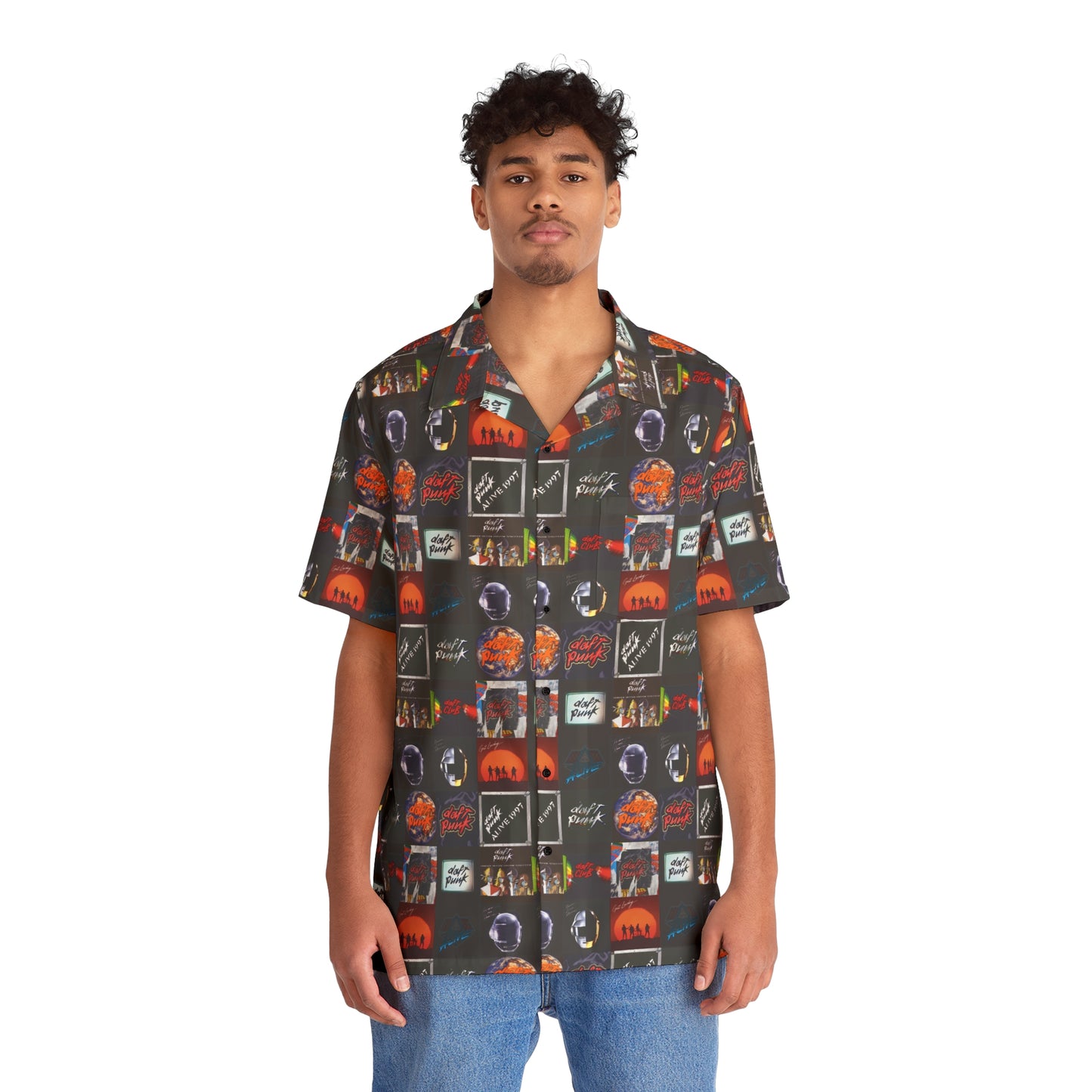 Daft Punk Album Cover Art Collage Men's Hawaiian Shirt