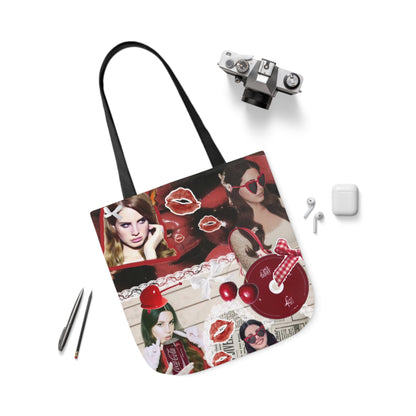 Lana Del Rey Cherry Coke Collage Polyester Canvas Tote Bag