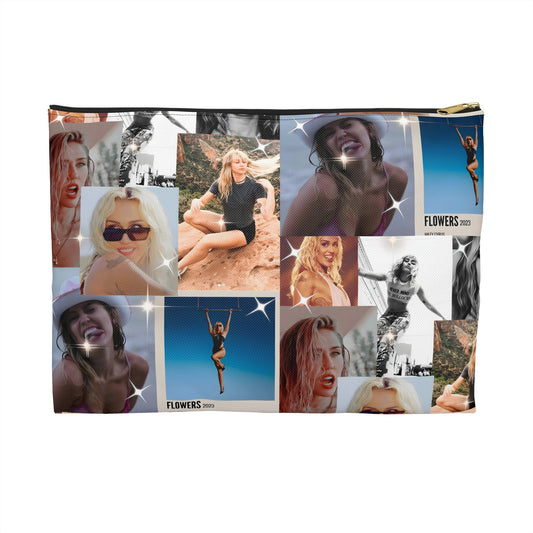 Miley Cyrus Flowers Photo Collage Accessory Pouch