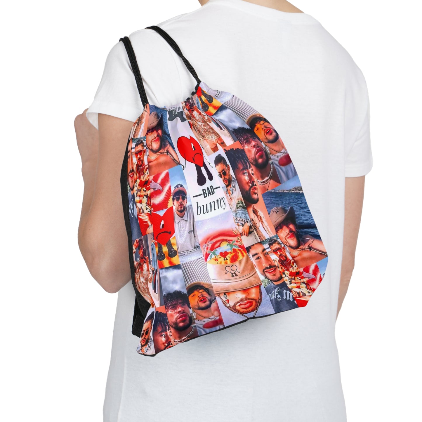 Bad Bunny Un Verano Sin Ti Photo Collage Outdoor Drawstring Bag