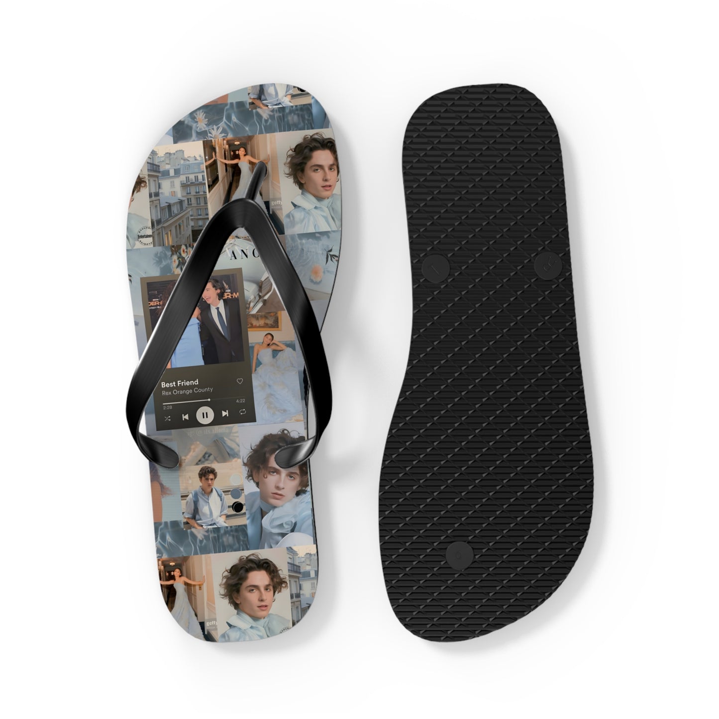 Timothee Chalamet And Zendaya Best Friend Collage Flip Flops