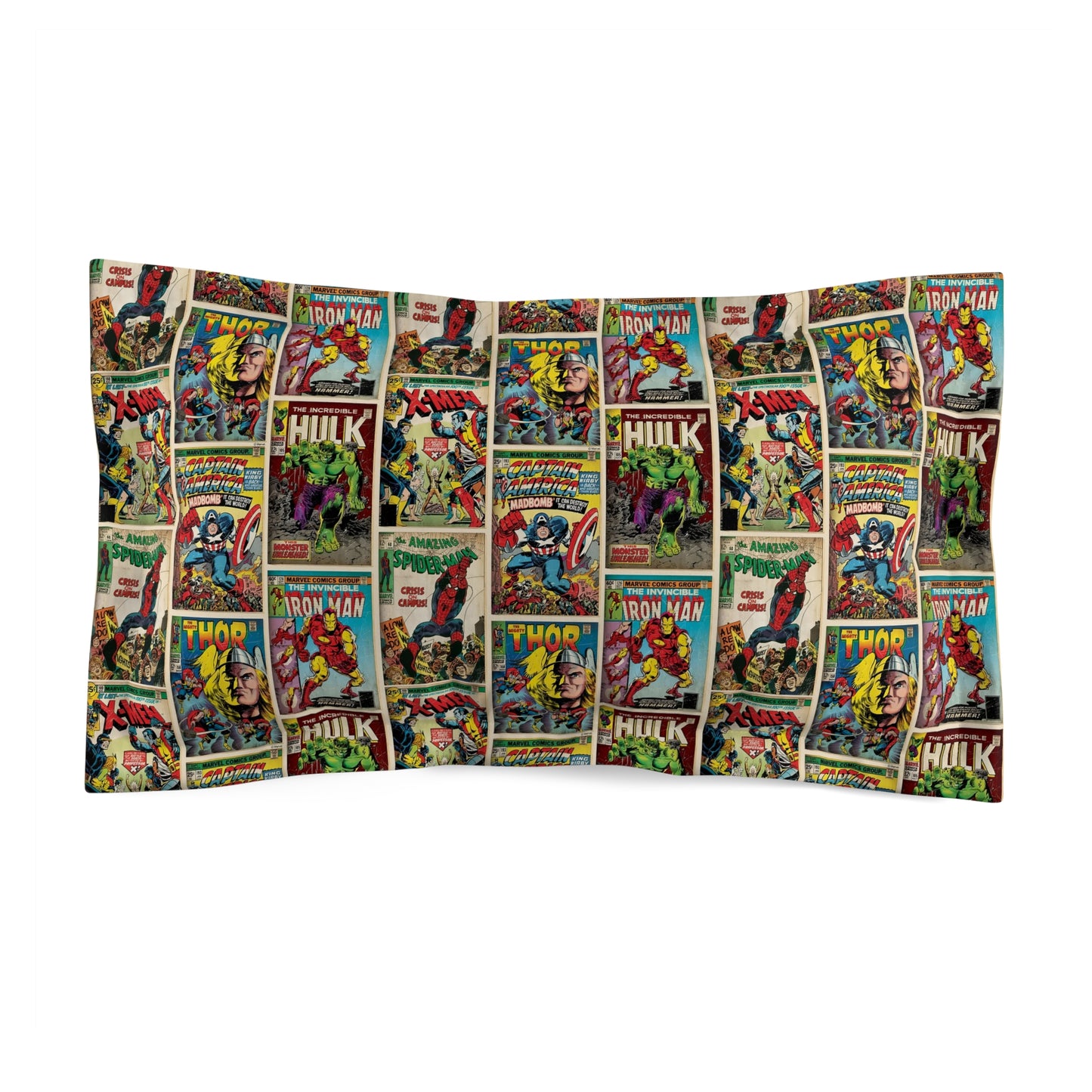 Marvel Comic Book Cover Collage Microfiber Pillow Sham