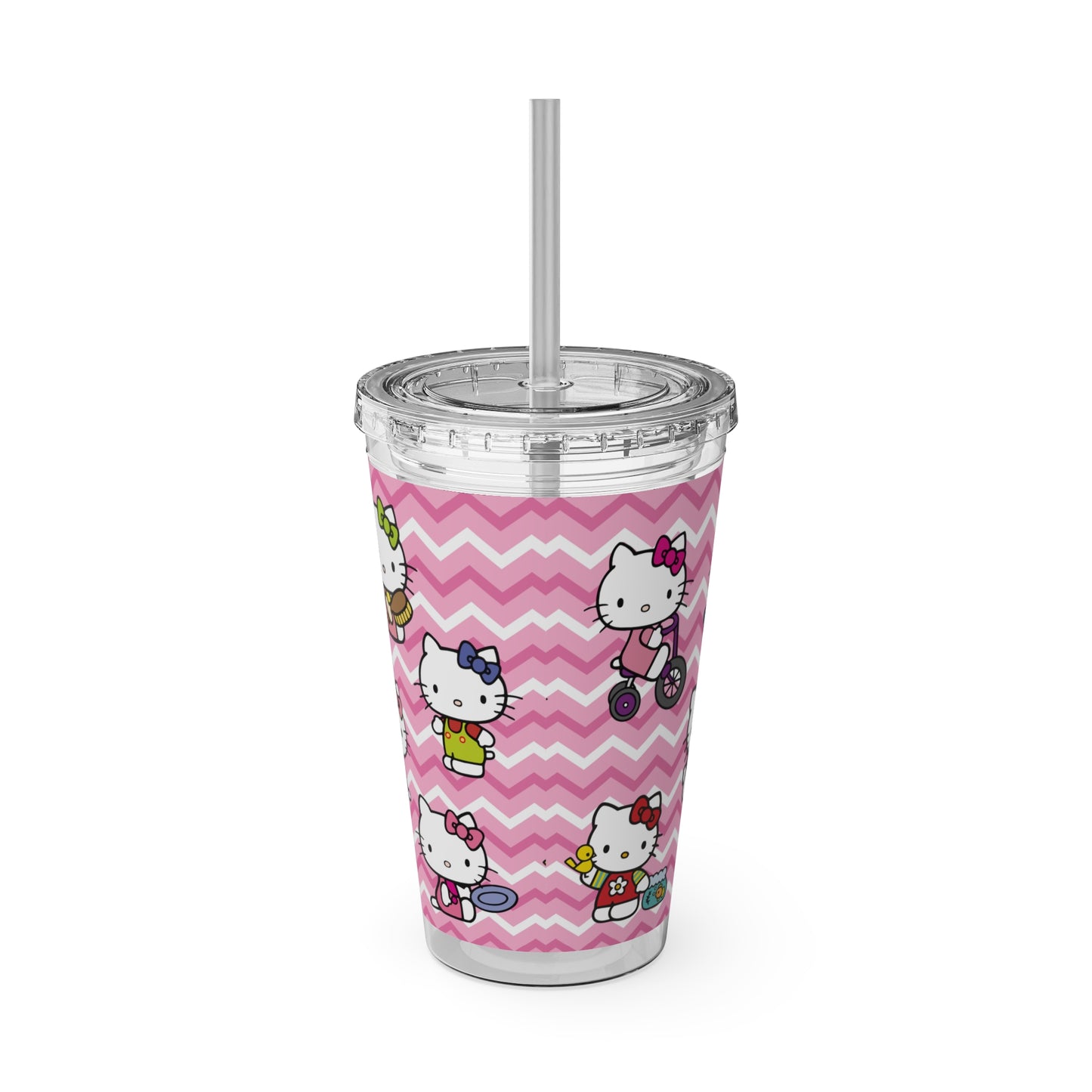 Hello Kitty Playtime Collage Sunsplash Tumbler with Straw