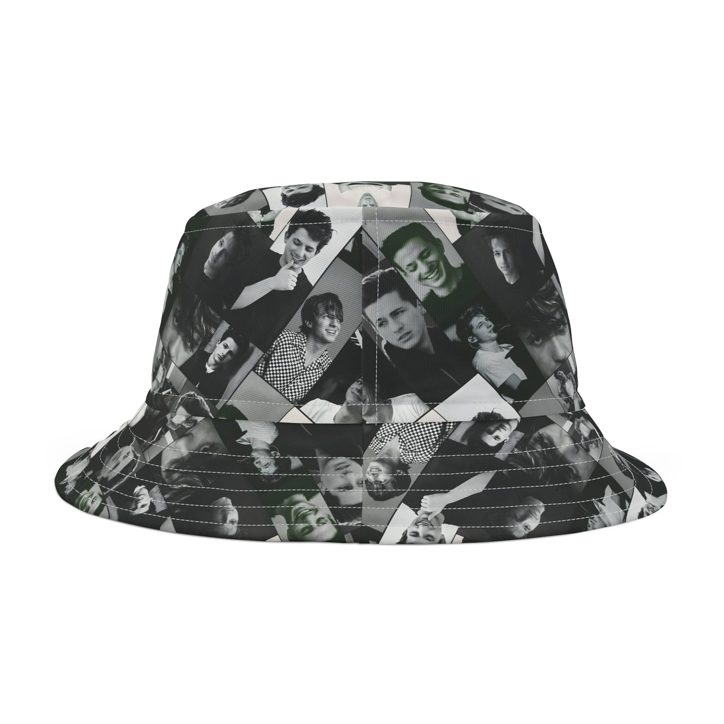 Charlie Puth Black And White Portraits Collage Bucket Hat