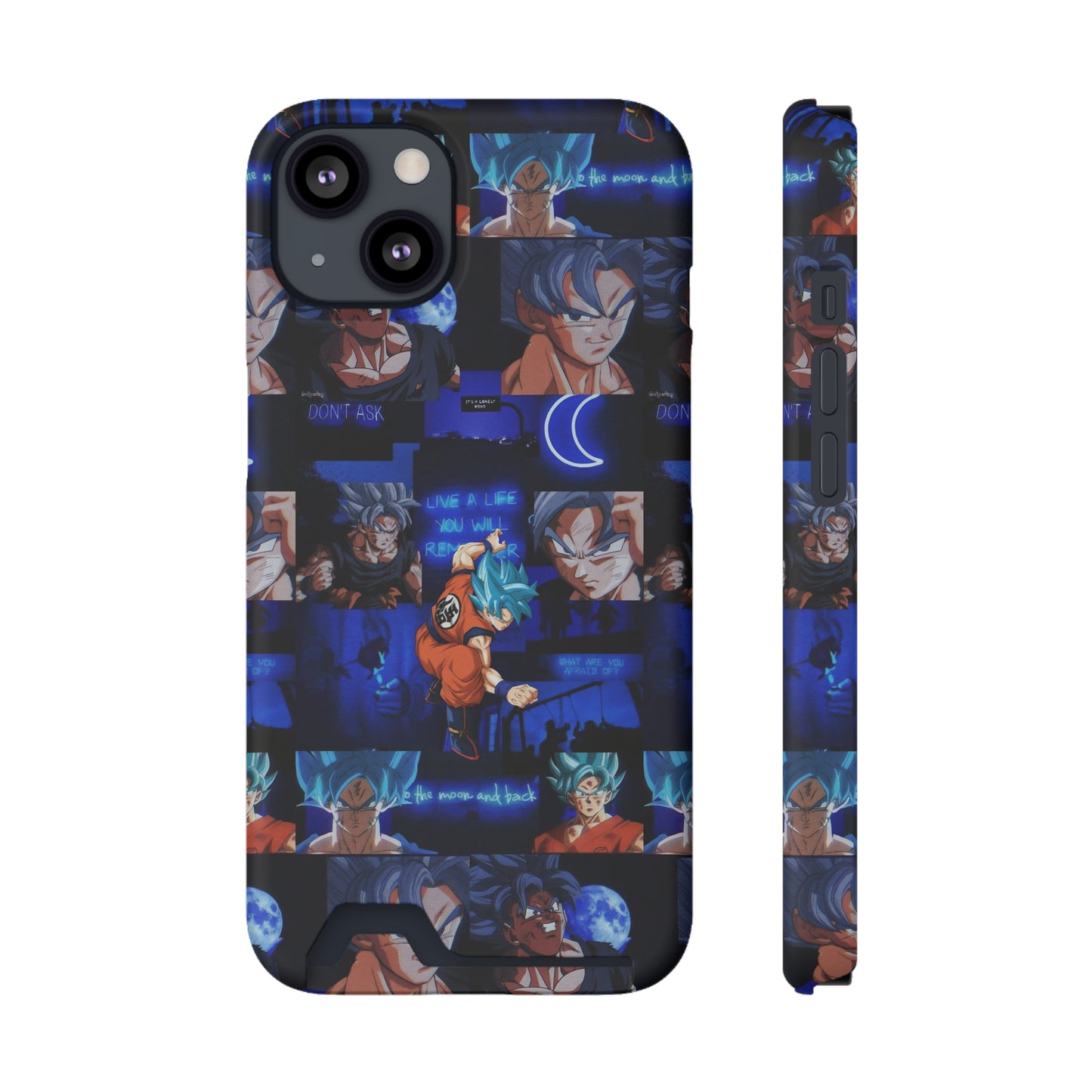 Dragon Ball Z Saiyan Moonlight Collage Phone Case With Card Holder