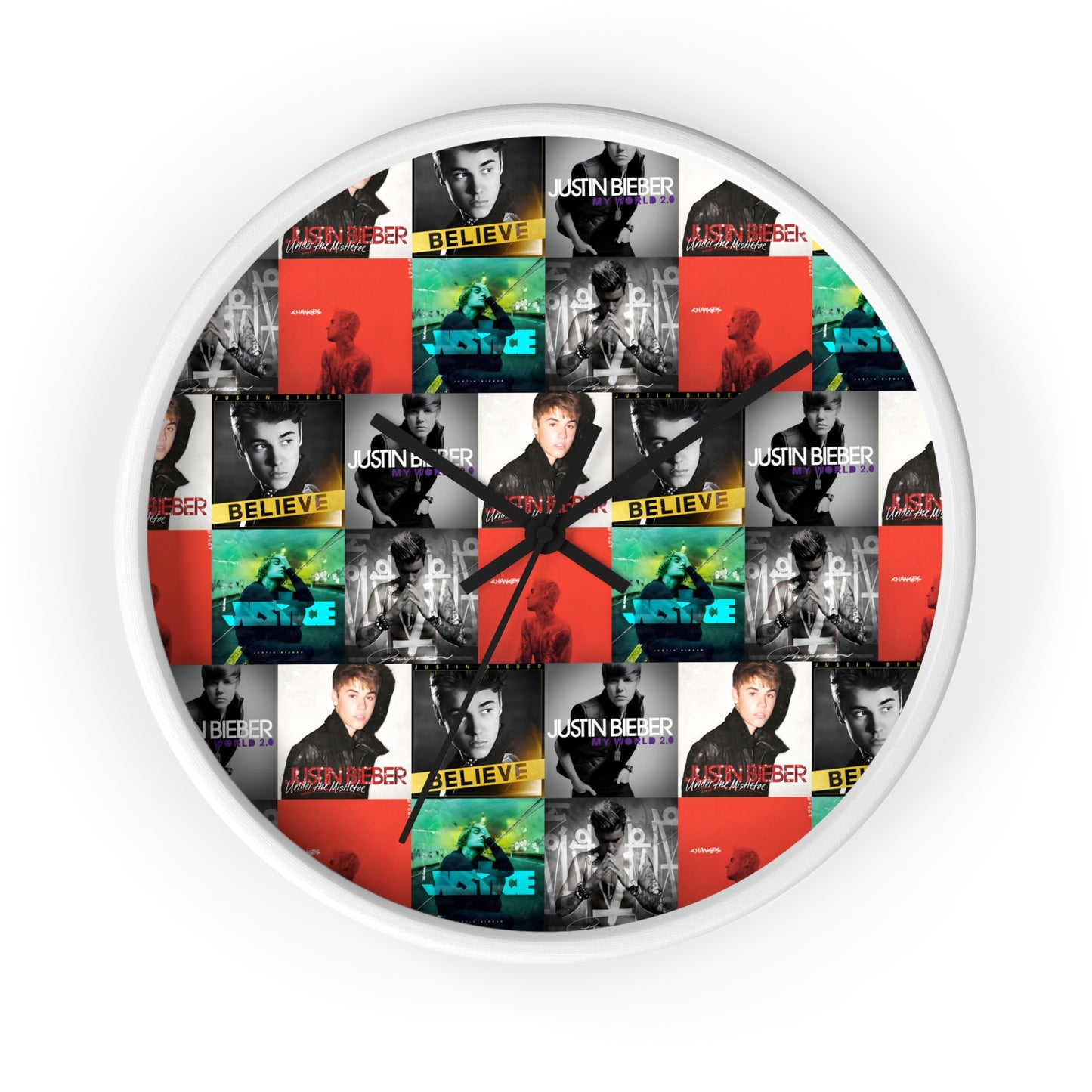 Justin Bieber Album Cover Collage Wall Clock