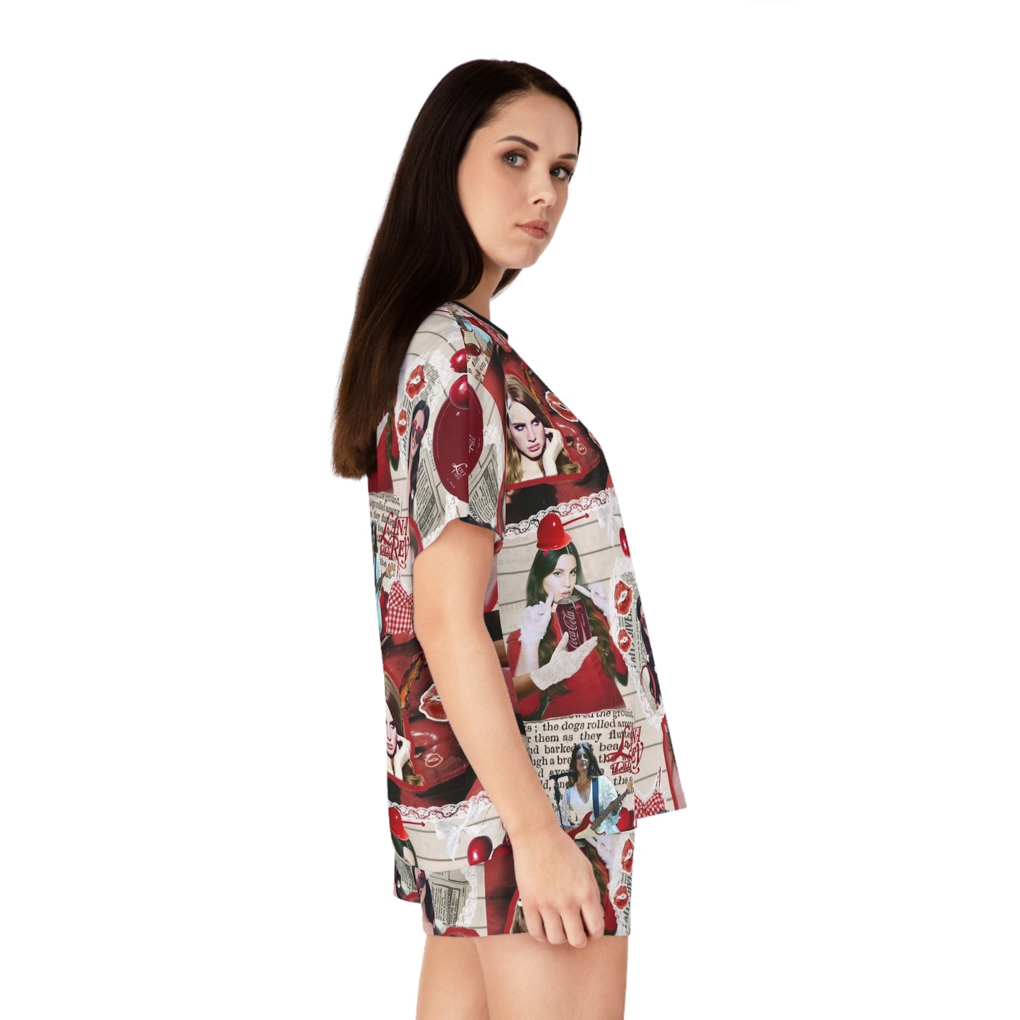 Lana Del Rey Cherry Coke Collage Women's Short Pajama Set