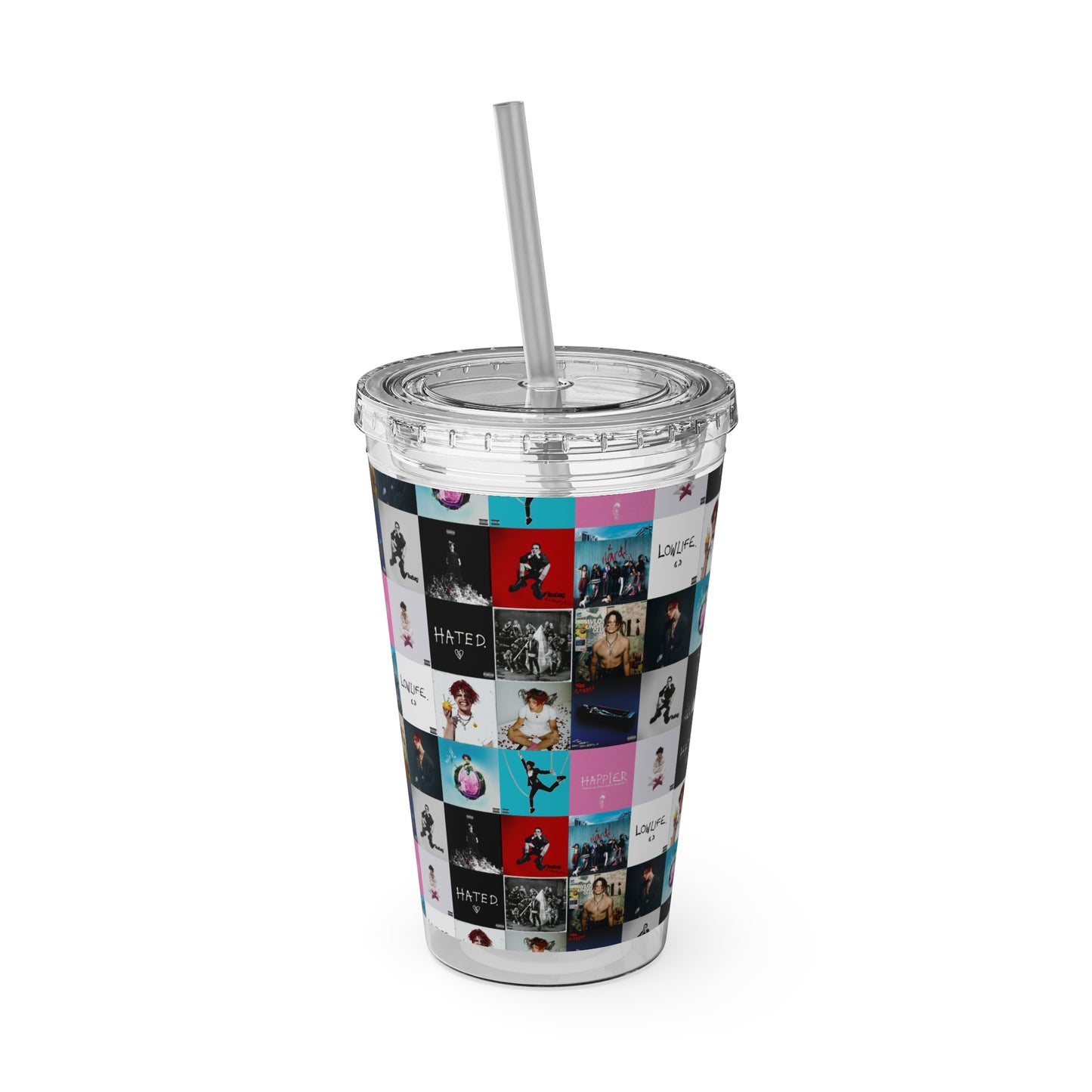 YUNGBLUD Album Cover Art Collage Sunsplash Tumbler with Straw