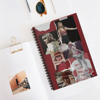 Taylor Swift Red Taylor's Version Collage Ruled Line Spiral Notebook