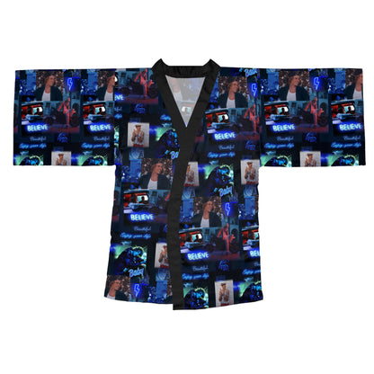 Justin Bieber Enjoy Your Life Collage Long Sleeve Kimono Robe