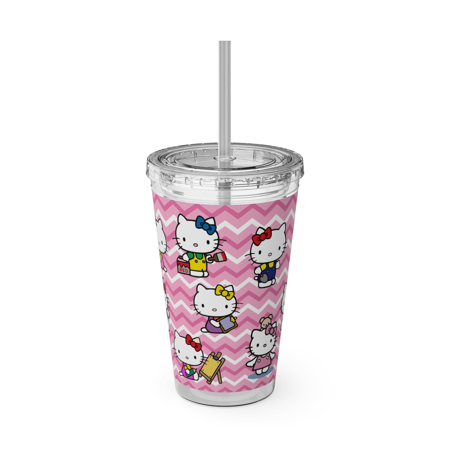 Hello Kitty Playtime Collage Sunsplash Tumbler with Straw