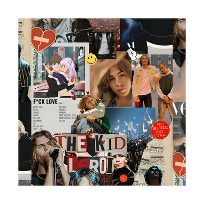 The Kid LAROI No Music No Life Collage Matte Vertical Poster