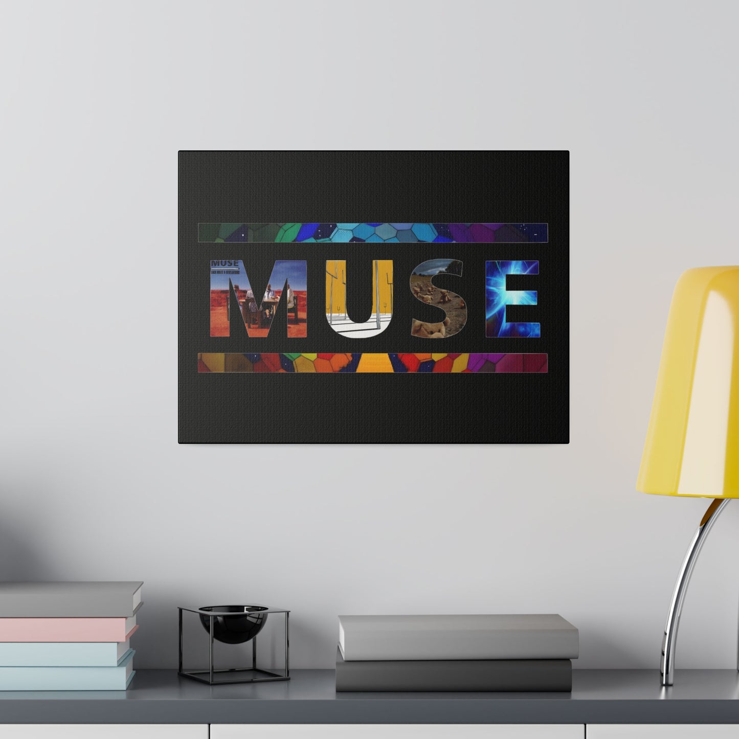 Muse Album Art Letters Thin Matte Stretched Canvas