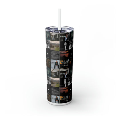 Morgan Wallen Album Cover Collage Skinny Tumbler with Straw