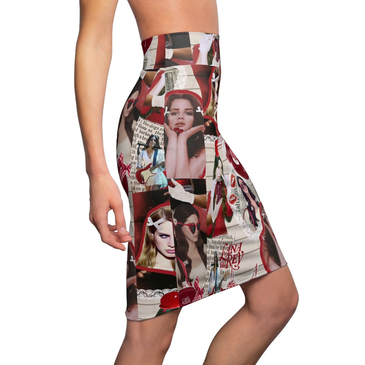 Lana Del Rey Cherry Coke Collage Women's Pencil Skirt