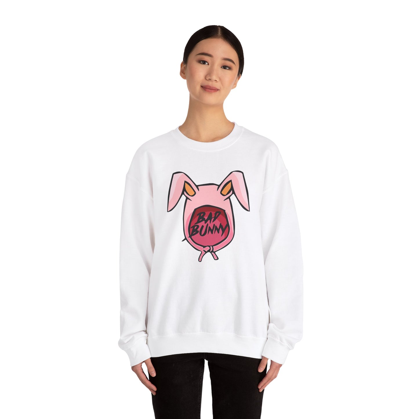 Bad Bunny Hoodie Logo Unisex Heavy Blend Crewneck Sweatshirt