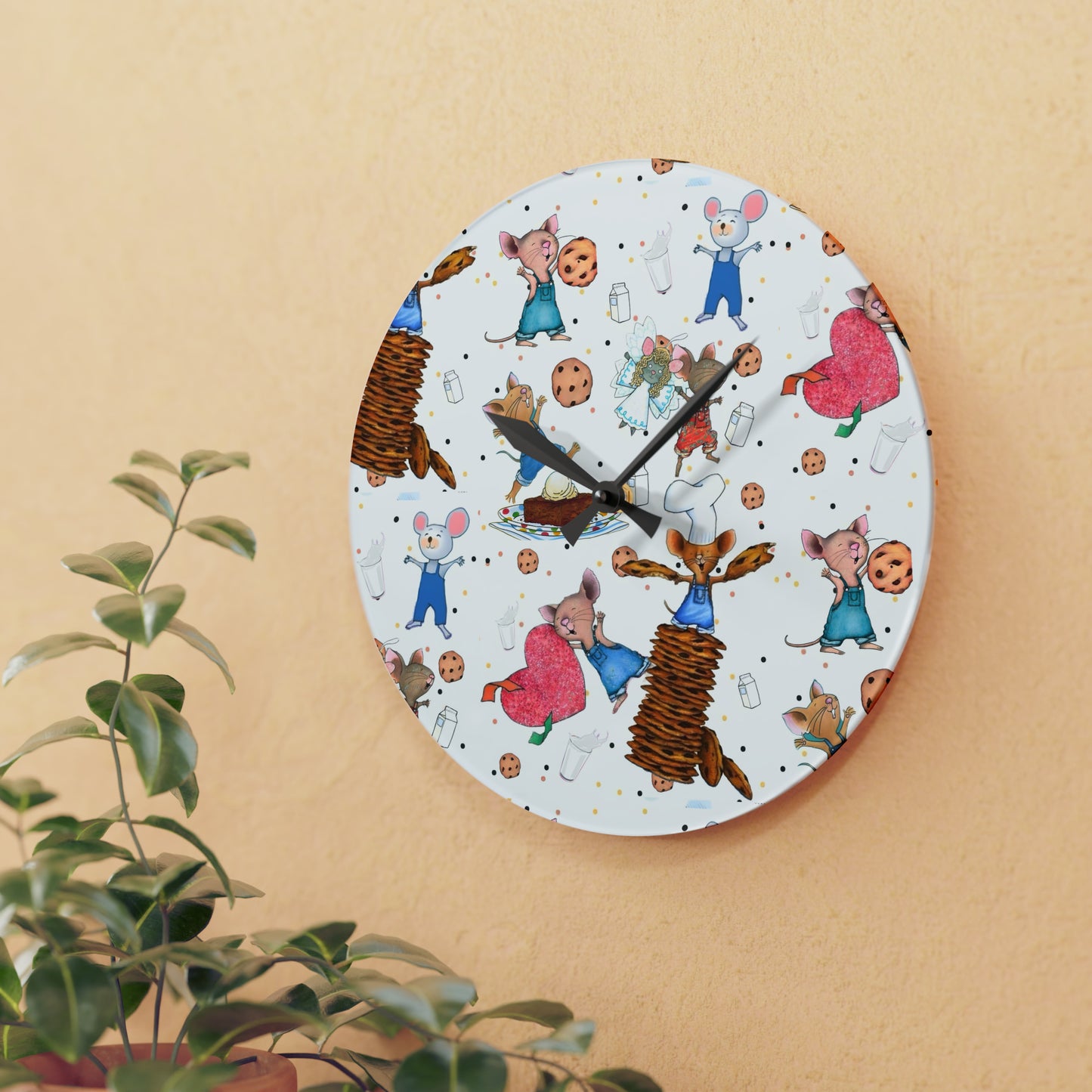 If You Give A Mouse A Cookie Collage Acrylic Wall Clock