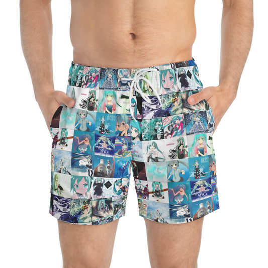 Hatsune Miku Album Cover Collage Men's Swim Trunks