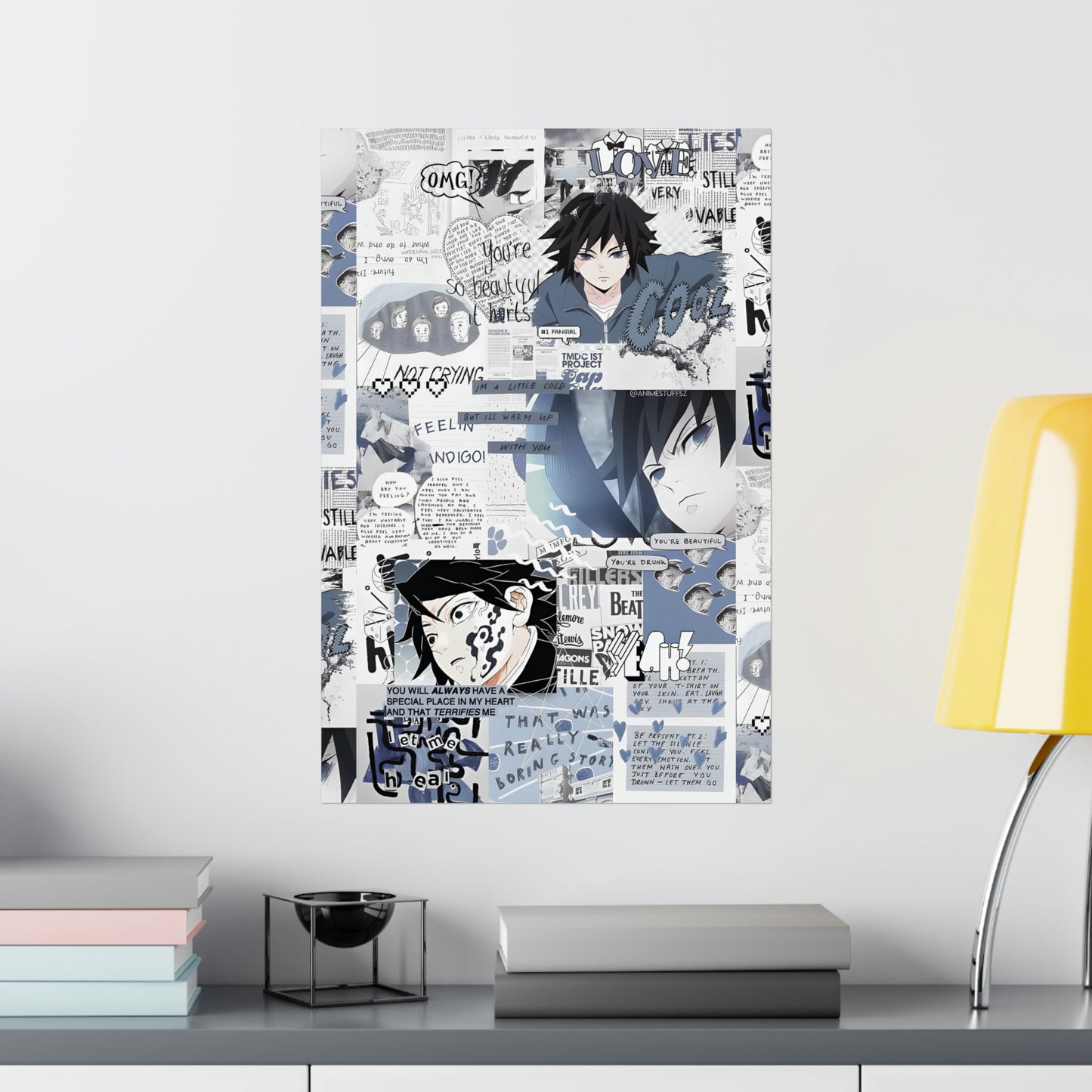 Demon Slayer Giyu Aesthetic Collage Matte Vertical Poster