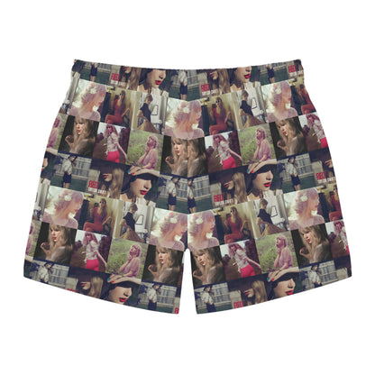 Taylor Swift Red Mosaic Swim Trunks